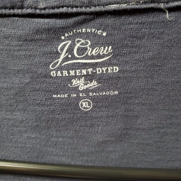 J Crew S/S Faded Navy Blue Open Neck XL - Picture 2 of 2